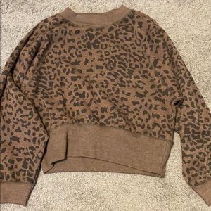cheetah print crewneck